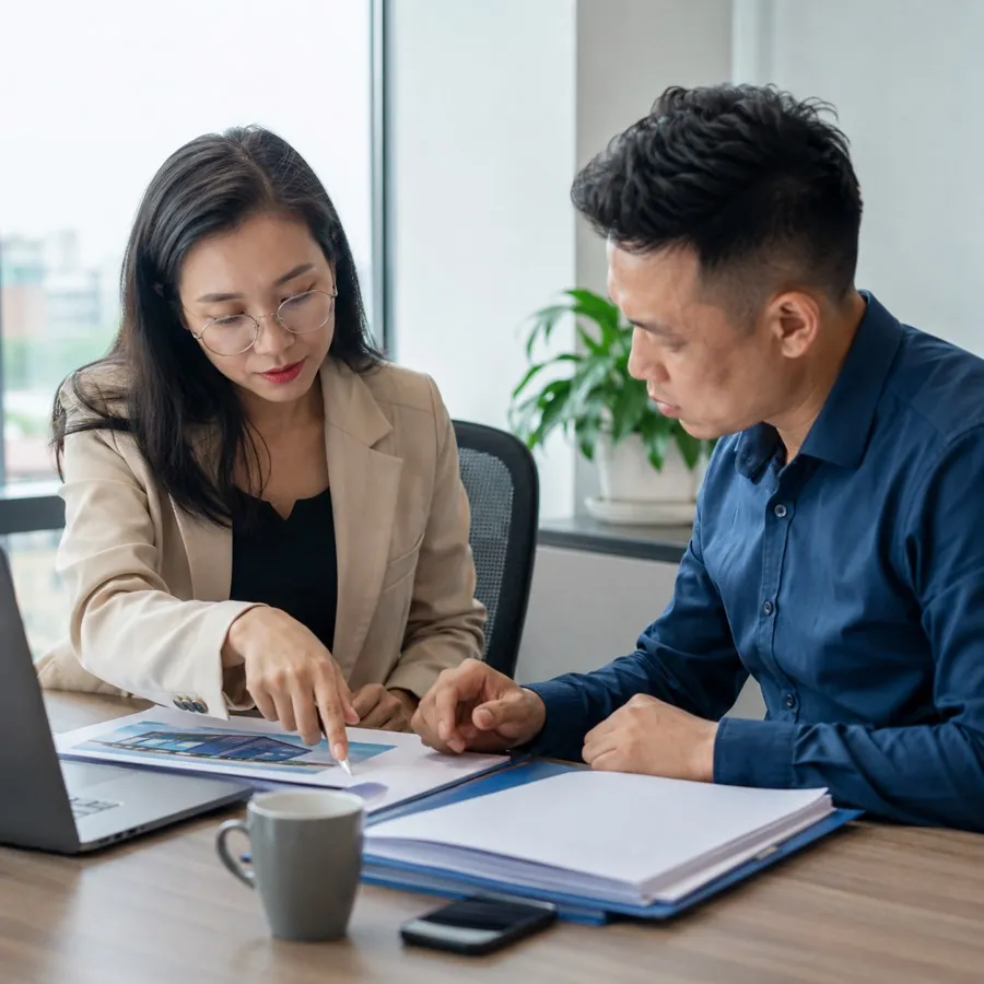 Bắt tay ký kết hợp đồng trên bàn làm việc